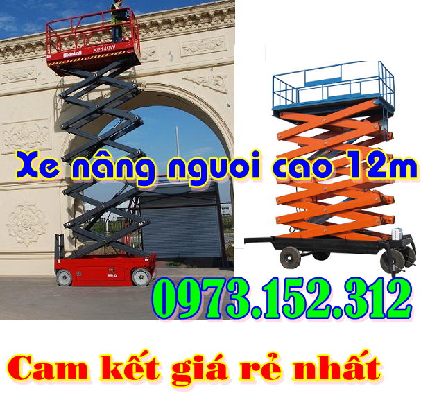 Xe nâng người cắt kéo cao 12m